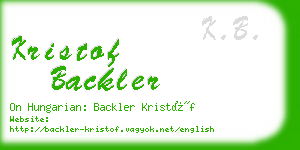 kristof backler business card